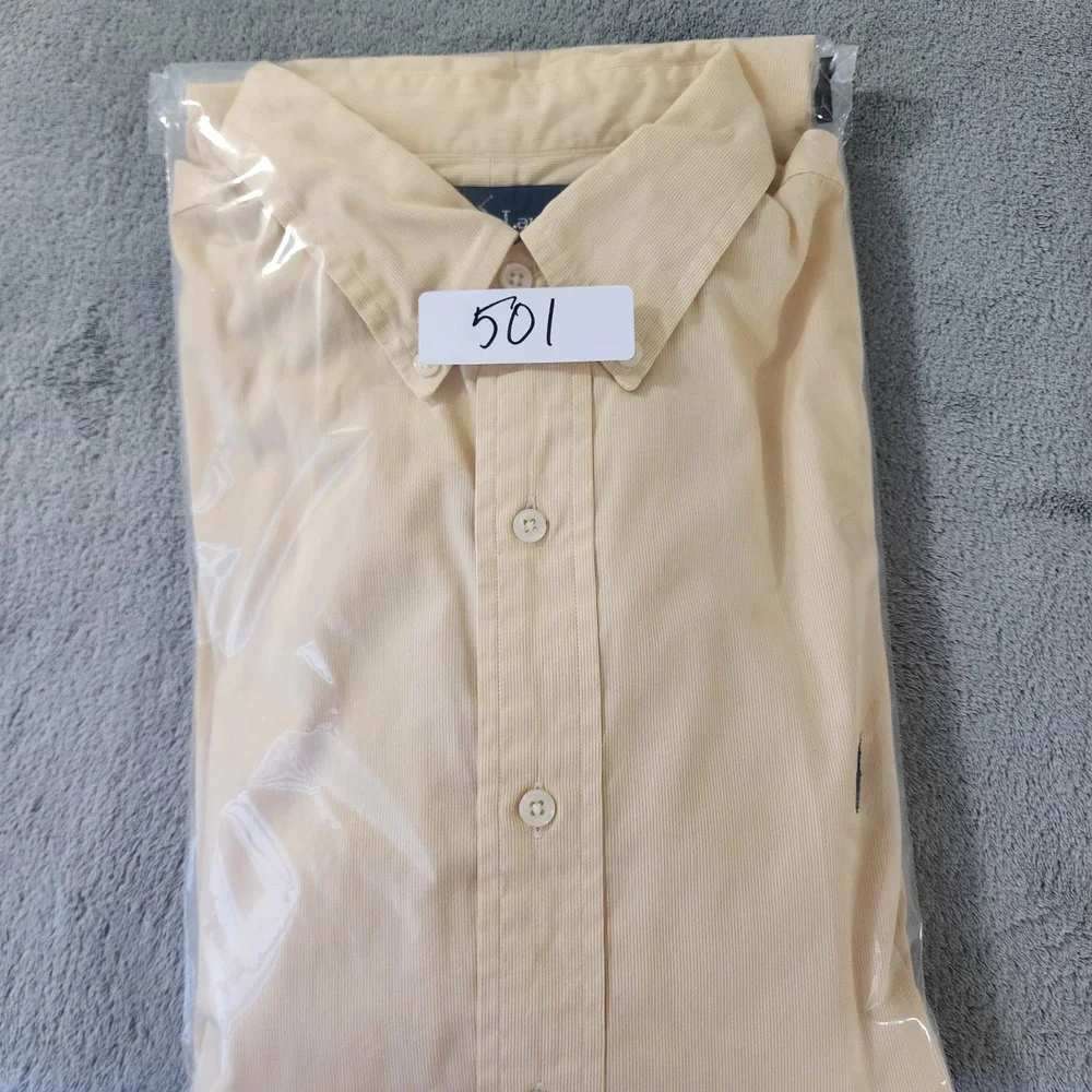 Ralph Lauren Long Sleeve Men's Button Down Shirt‎ Yellow 16 1/2 Size 34/35